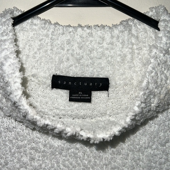 Sanctuary White Textured Teddy Mock Turtleneck Sweater - Picture 2 of 5